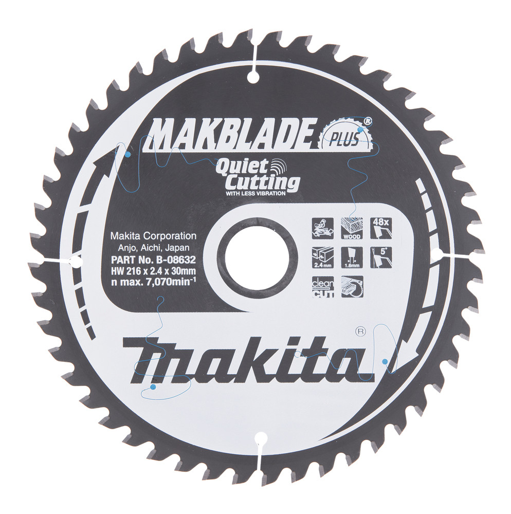 T.C.T. Zāģripa MAKBLADE PLUS 216X2.4X30mm 5° T48, B-08632 MAKITA