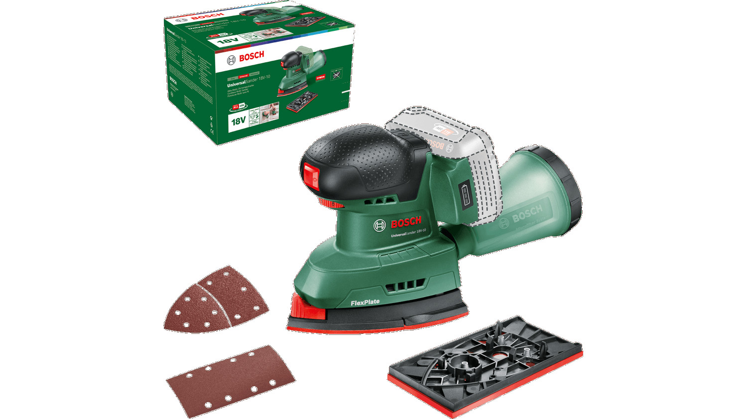 Akumulatora multislīpmašīna UniversalSander 18V-10, 06033E3100 BOSCH