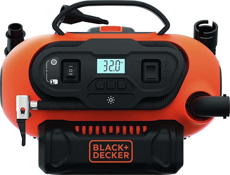 BLACK + DECKER akumuliatorinis kompresorius BDCINF18N-QS, 18 voltų, 11 bar, oro siurblys (oranžinis / juodas, be akumuliatoriaus ir įkroviklio)