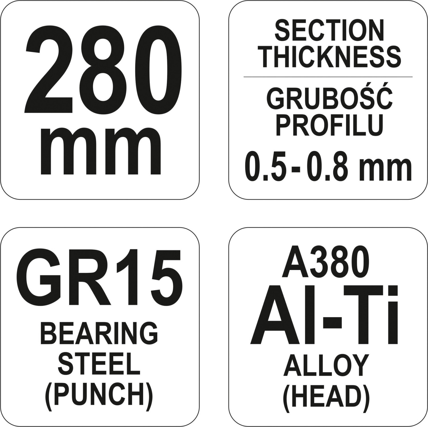 Replės profiliams jungti 280mm YT-51311 YATO