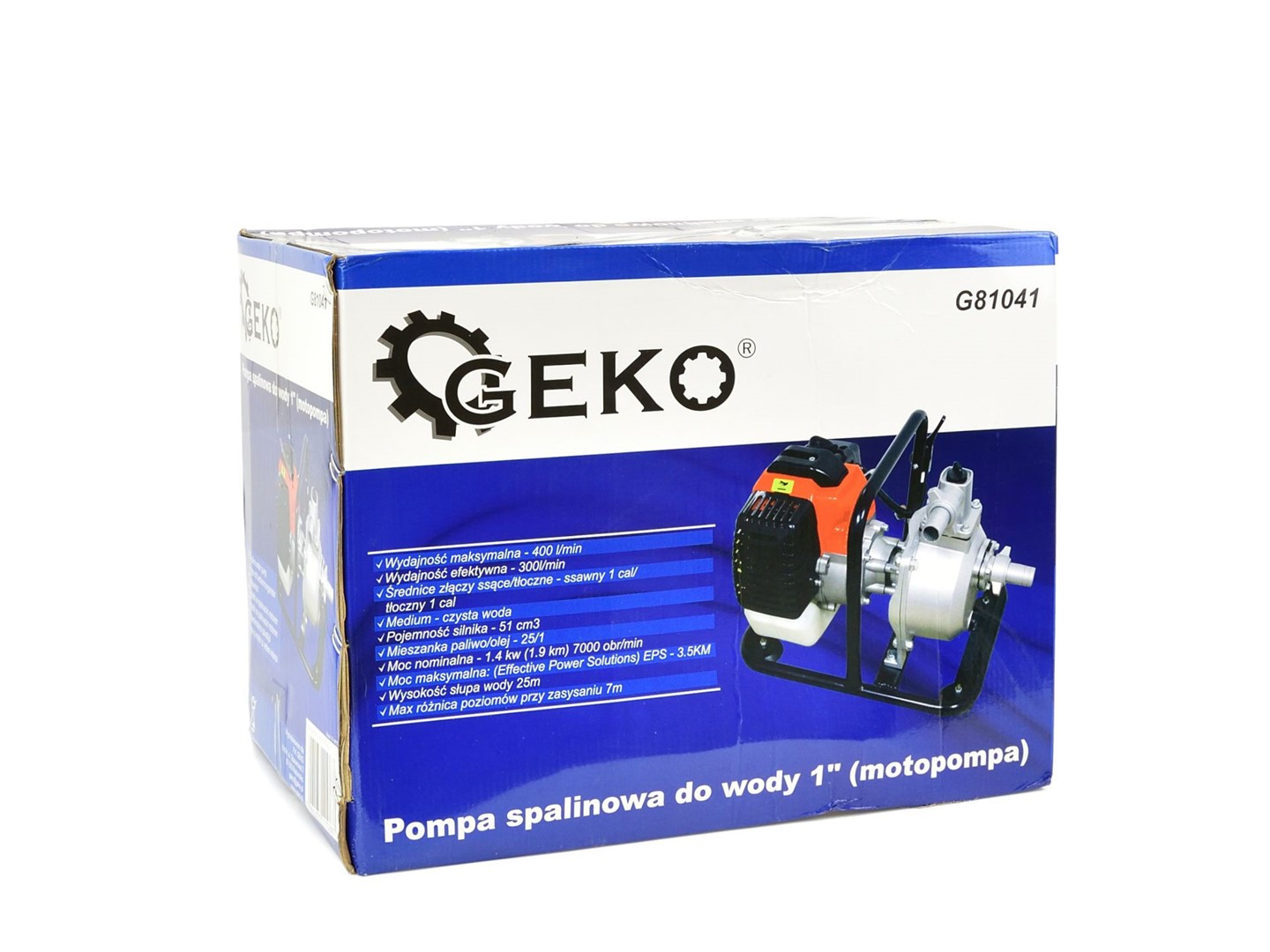 Benzīna ūdens sūknis 3KW 1", G81041 GEKO