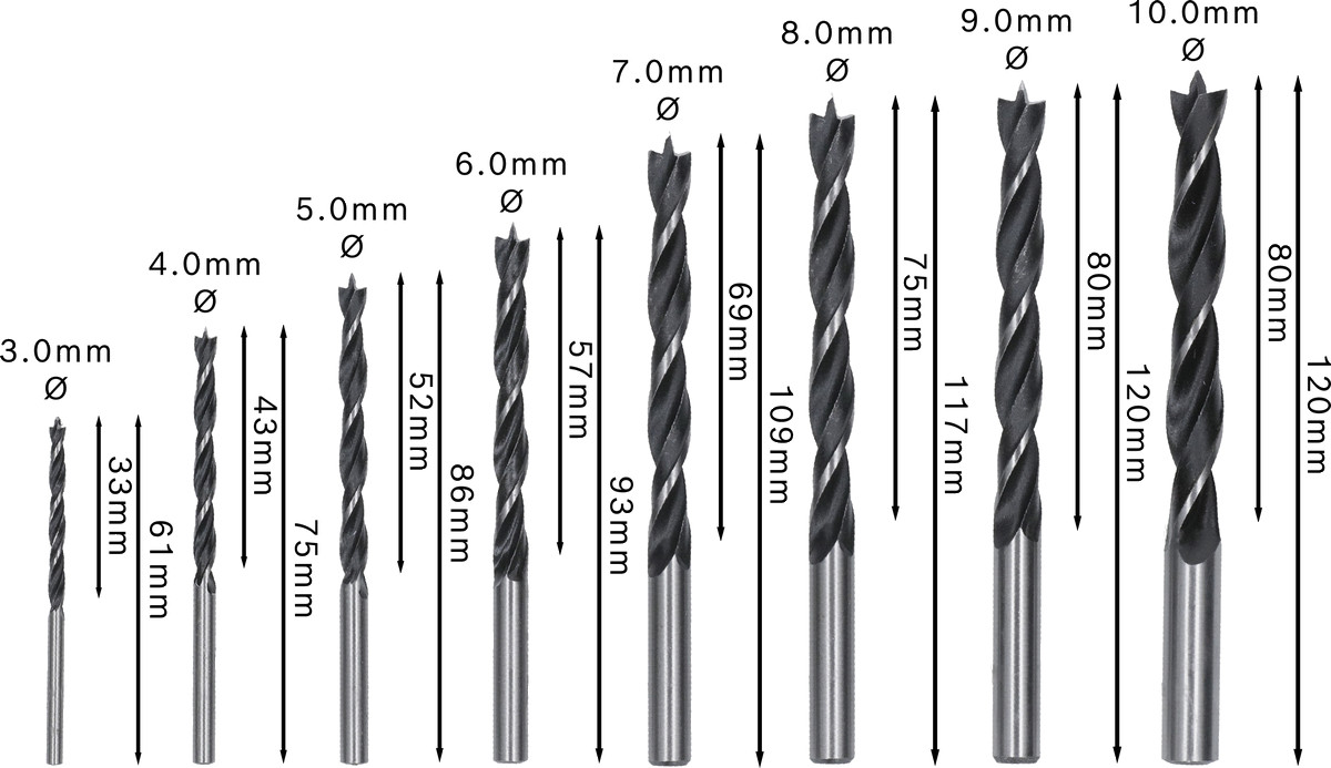 8 urbju komplekts kokam Robust Line 3/-/10mm, Urbjmašīnām/skrūvgriežiem PRO WOOD SPIRĀLURBJU KOMPLEKTS, 2607010533, BOSCH