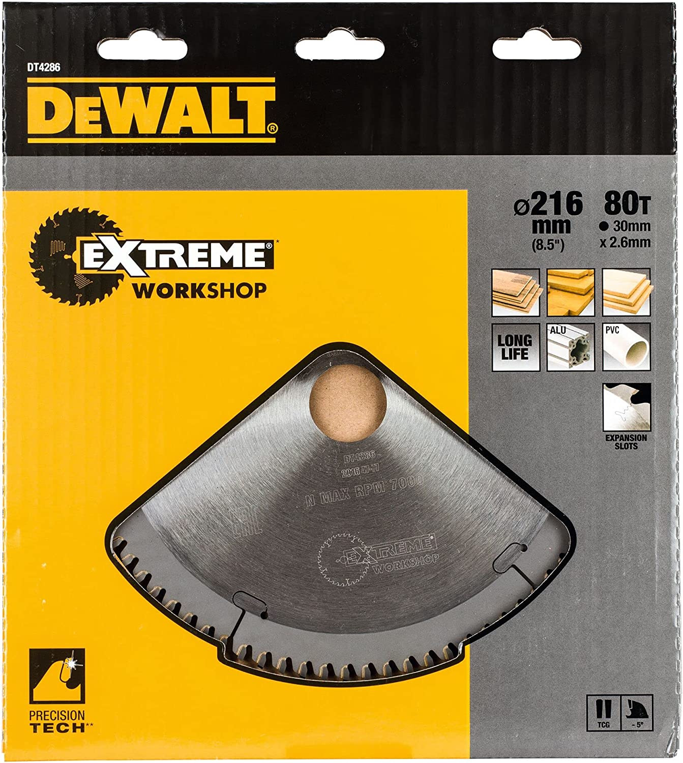 Zāģripa EXTREME 216x30mm 80T DT4286-QZ DEWALT