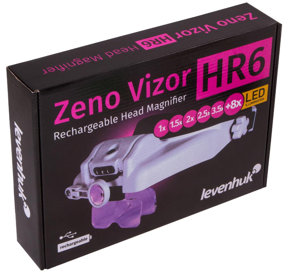 Palielināmās brilles ar LED Zeno Vizor HR6 1.5x/2x/2.5x/3x/3.5x/8x L72615 LEVENHUK