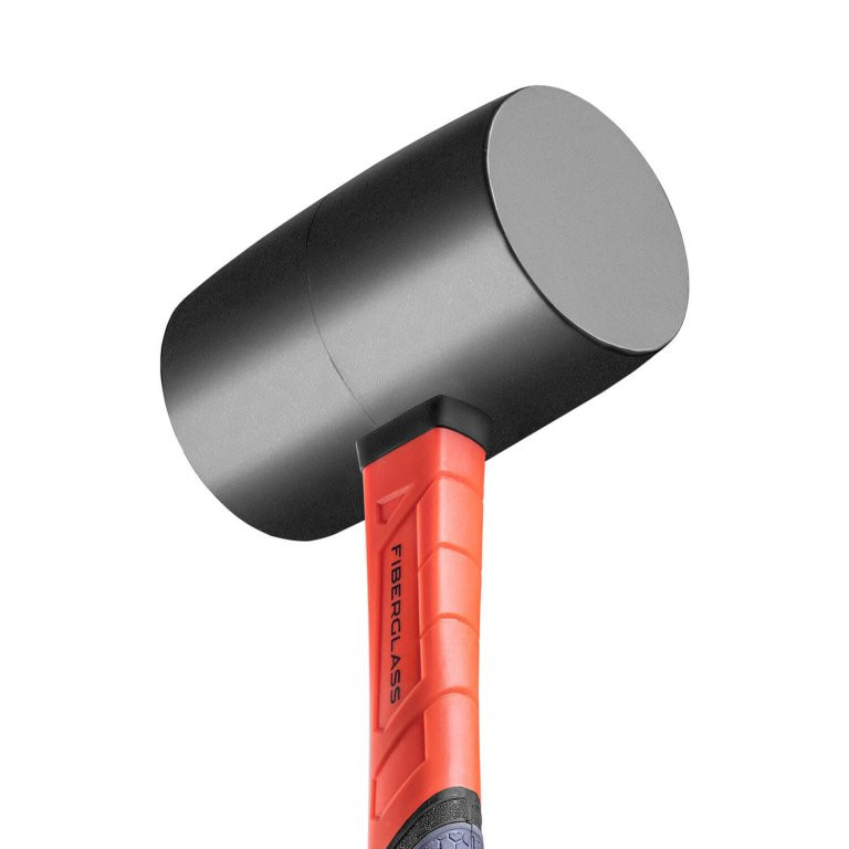 Rubber hammer 900g, black, fiberglass handle DNIPRO-M