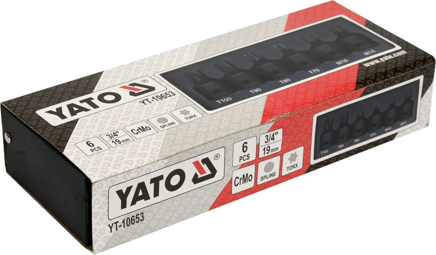 TORX smūginių bituku komplektas 3/4" (6 vnt.) YT-10653 YATO