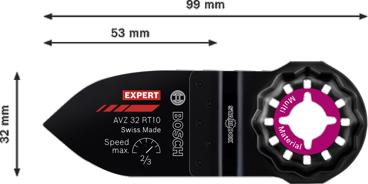 Starlock AVZ32RT10 1 gab., Svārstību daudzfunkcionālajiem darbarīkiem EXPERT AVZ 32 RT10 SLĪPĒŠANAS PAMATNE, 2608900039, BOSCH