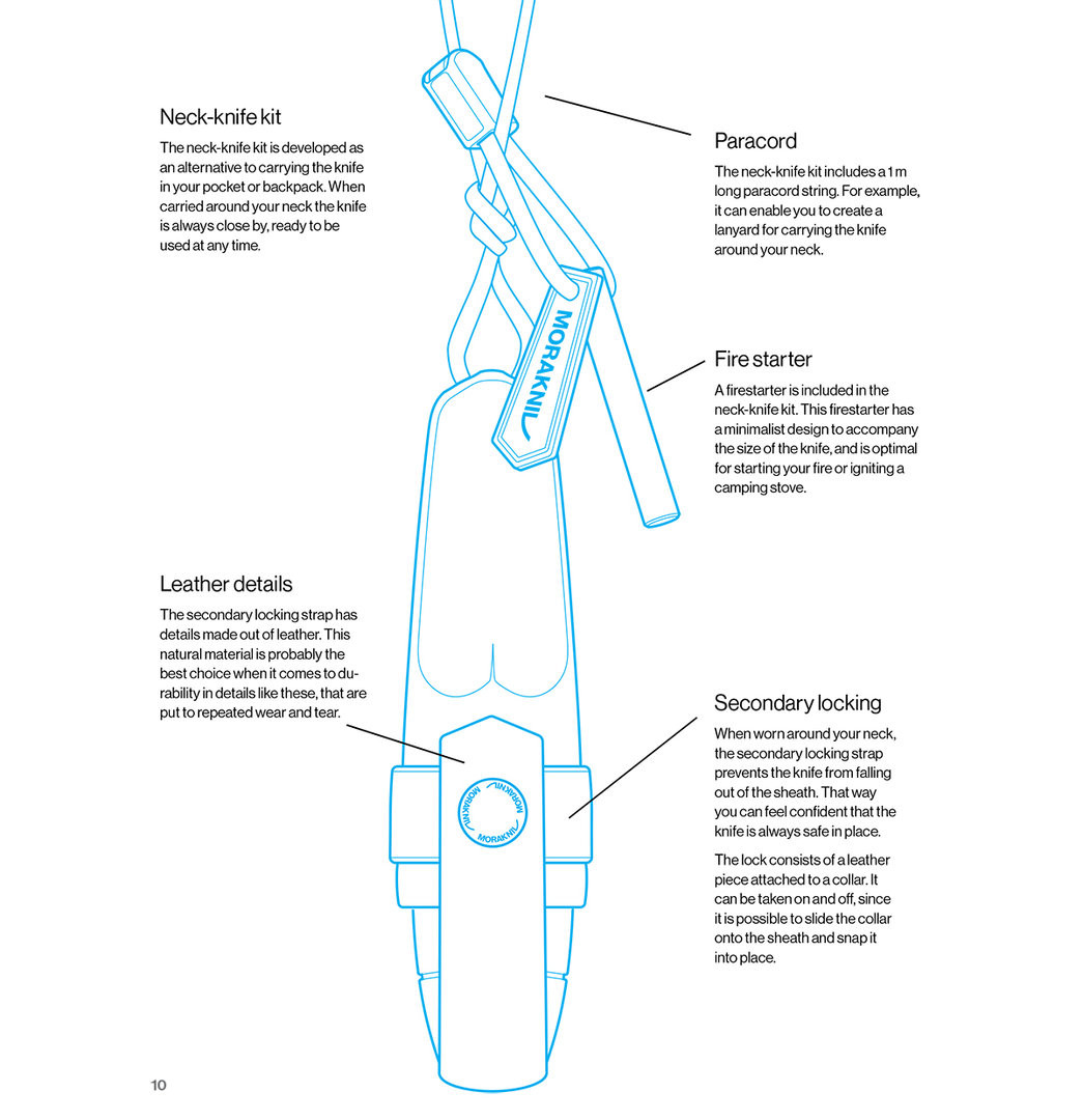 Nazis 59 mm ar kaklā karināmu apvalku un degli 12629 MORAKNIV