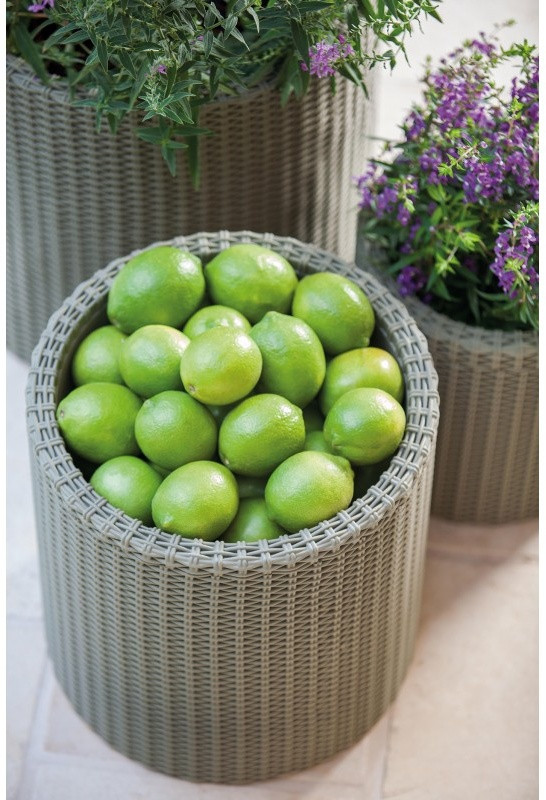 Puķu pods Medium Cylinder Planter gaiši pelēks