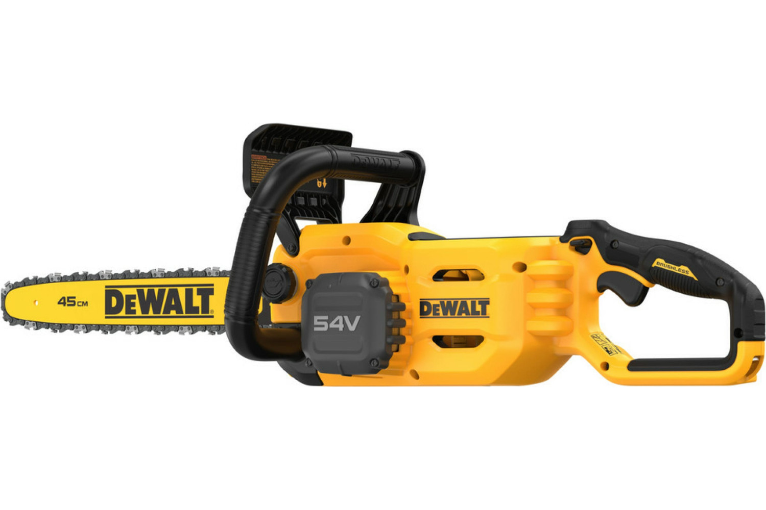 Akumuliatorinis grandininis pjūklas 54V 45cm bėgis (1x9,0Ah) DCMCS574X1-QW DEWALT