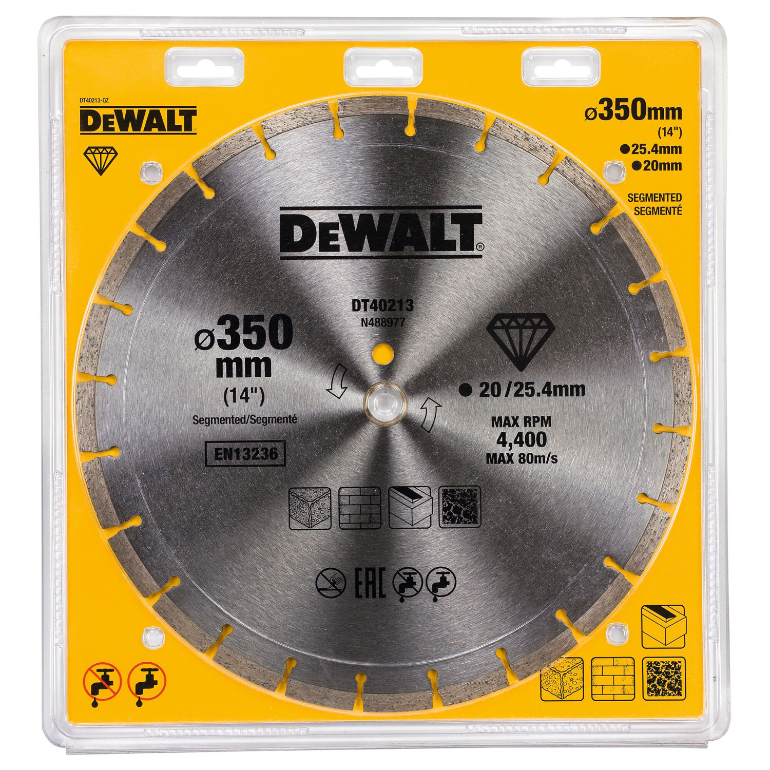 Dimanta griezējdisks 350x25.4mm DT40213-QZ DEWALT