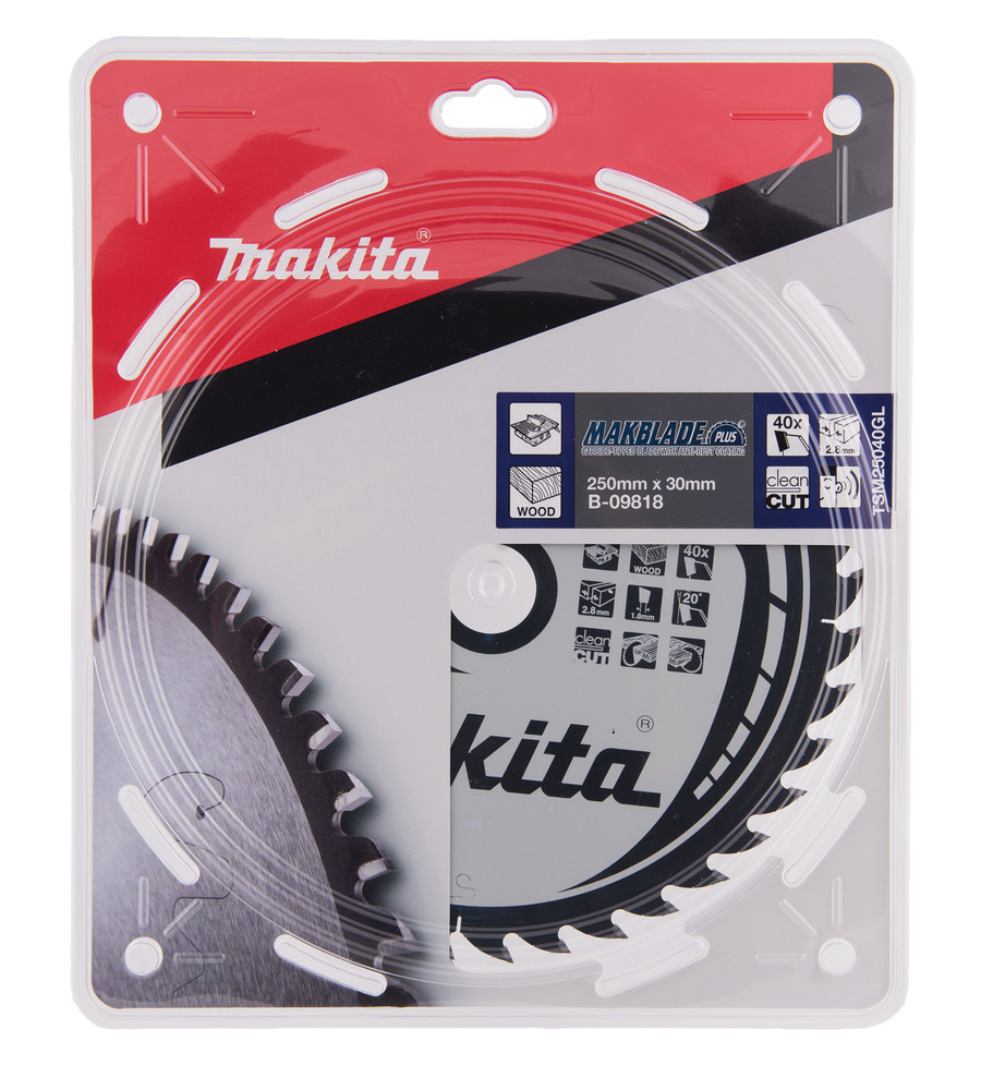 T.C.T. Zāģripa MAKBLADE PLUS 250X2.8X30mm 20° T40, B-09818 MAKITA