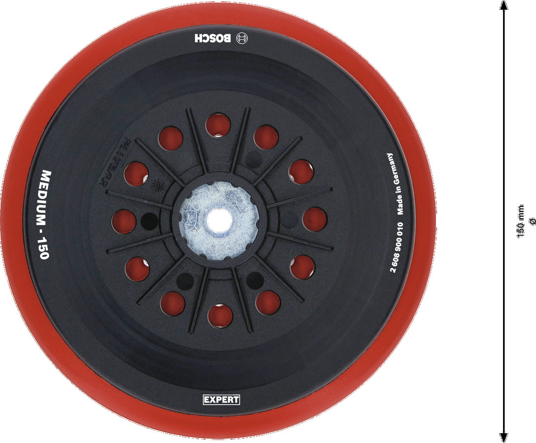 Slīpēšanas pamatne 150mm,Medium, Multi-hole, Ekscentra slīpmašīnām EXPERT MULTIHOLE BALSTA DISKS, 2608900010, BOSCH