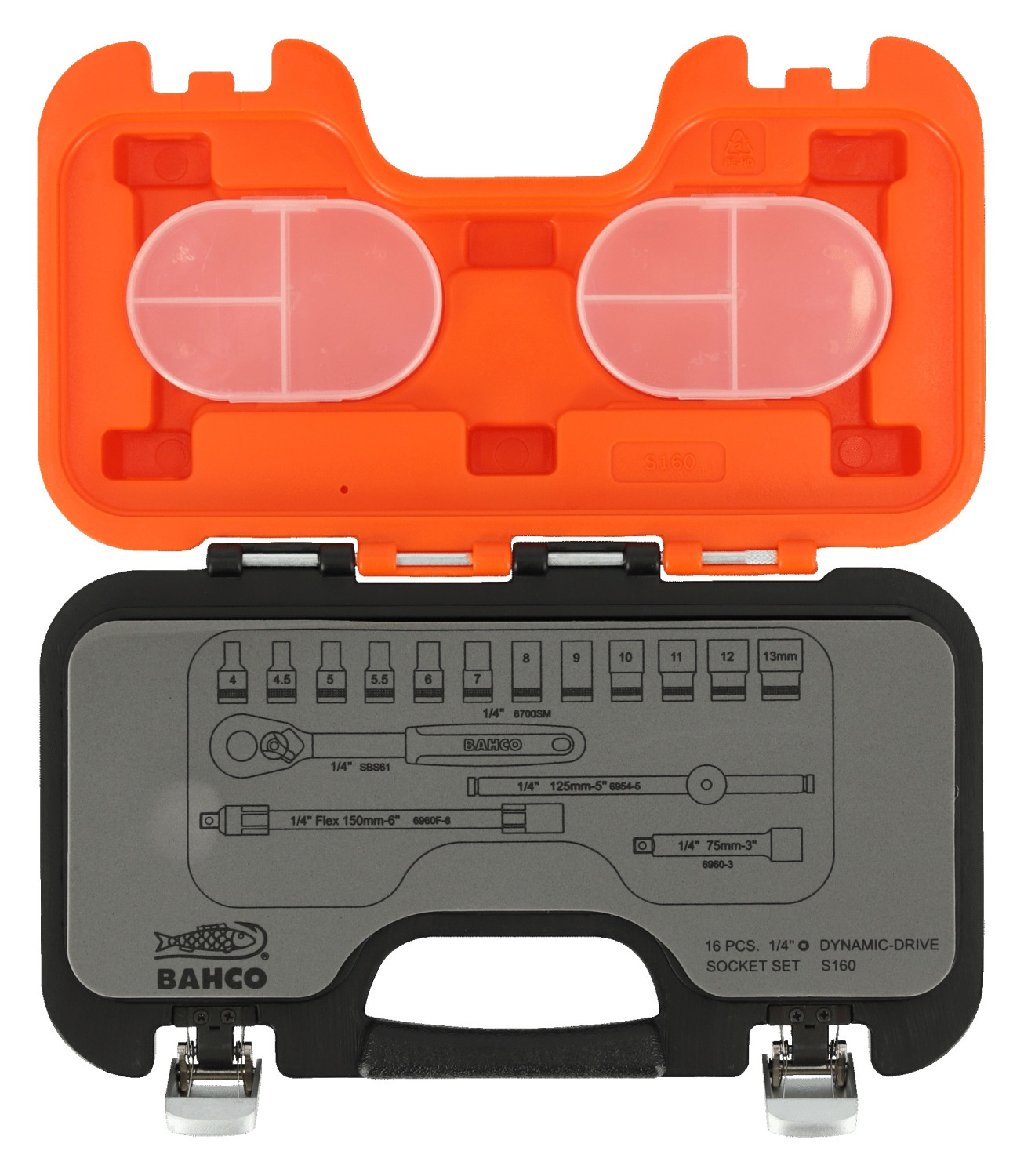 Instrumentu komplekts 1/4" (16gab.) S160 BAHCO