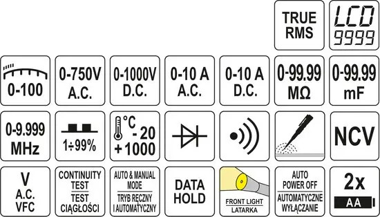 Digital Multimeter True Rms YT-73097 YATO