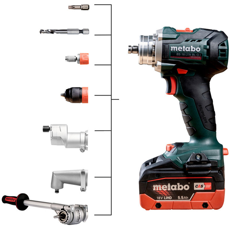 Akumulatora urbjmašīna BS 18 LTX BL Q I, 130/65Nm, 2x5.5Ah, LiHD; 602359660 METABO