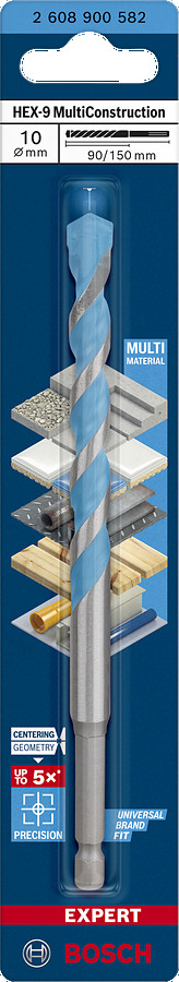 Univ. urbis MultiConstr. HEX-9, 10x90x150 mm, Triecienurbjmašīnām/triecienskrūvgriežiem, urbjmašīnām/skrūvgriežiem, tiecienskrūvgriežiem EXPERT HEX-9 MULTI CONSTRUCTION URBIS, 2608900582, BOSCH