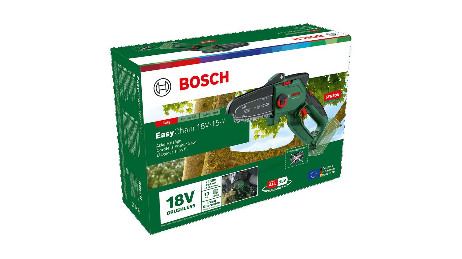 Akumulatora ķēdes zāģis EasyChain 18V-15-7, 06008B8901 BOSCH