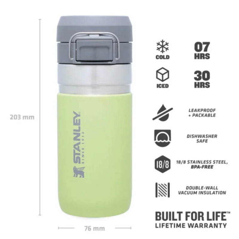 Termopudele The Quick Flip Water Bottle Go 0,47L, citrondzeltenā krāsā; 2809148071 STANLEY