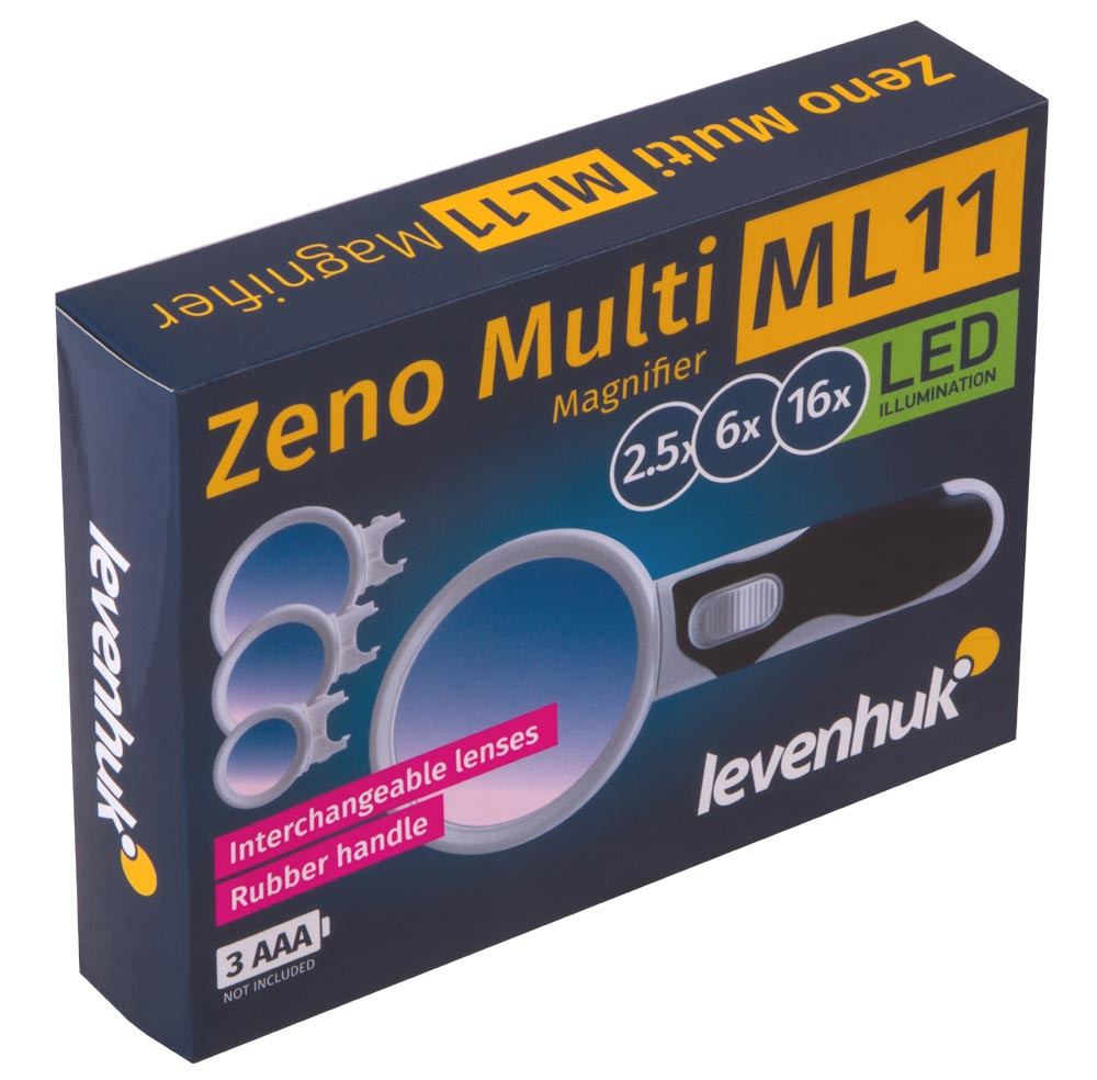 Didinamasis stiklas su LED Zeno Multi ML11 2.5/6/16x L72605 LEVENHUK