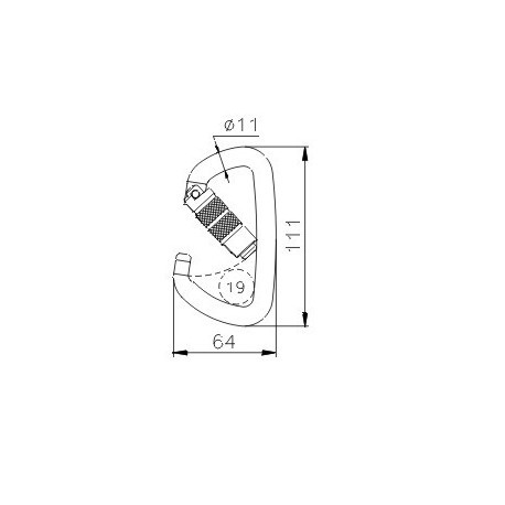 Karabīne D-Shape TG, Aluminium, 8056734833607 CLIMBING TECHNOLOGY