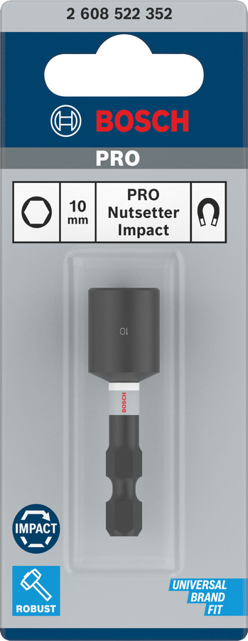 Seškanta atslēga Impact Control10mm, Tiecienskrūvgriežiem, akumulatoru skrūvgriežiem PRO IMPACT GALA ATSLĒGA, 2608522352, BOSCH