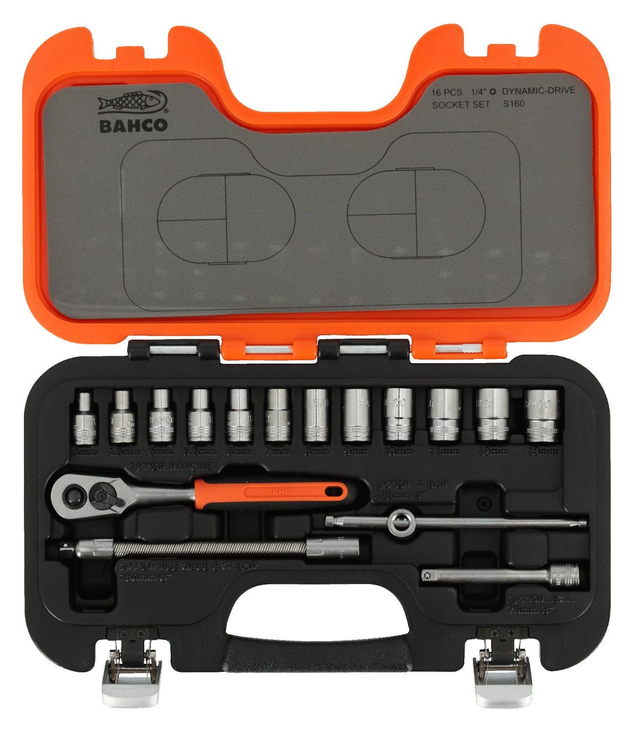 Instrumentu komplekts 1/4" (16gab.) S160 BAHCO