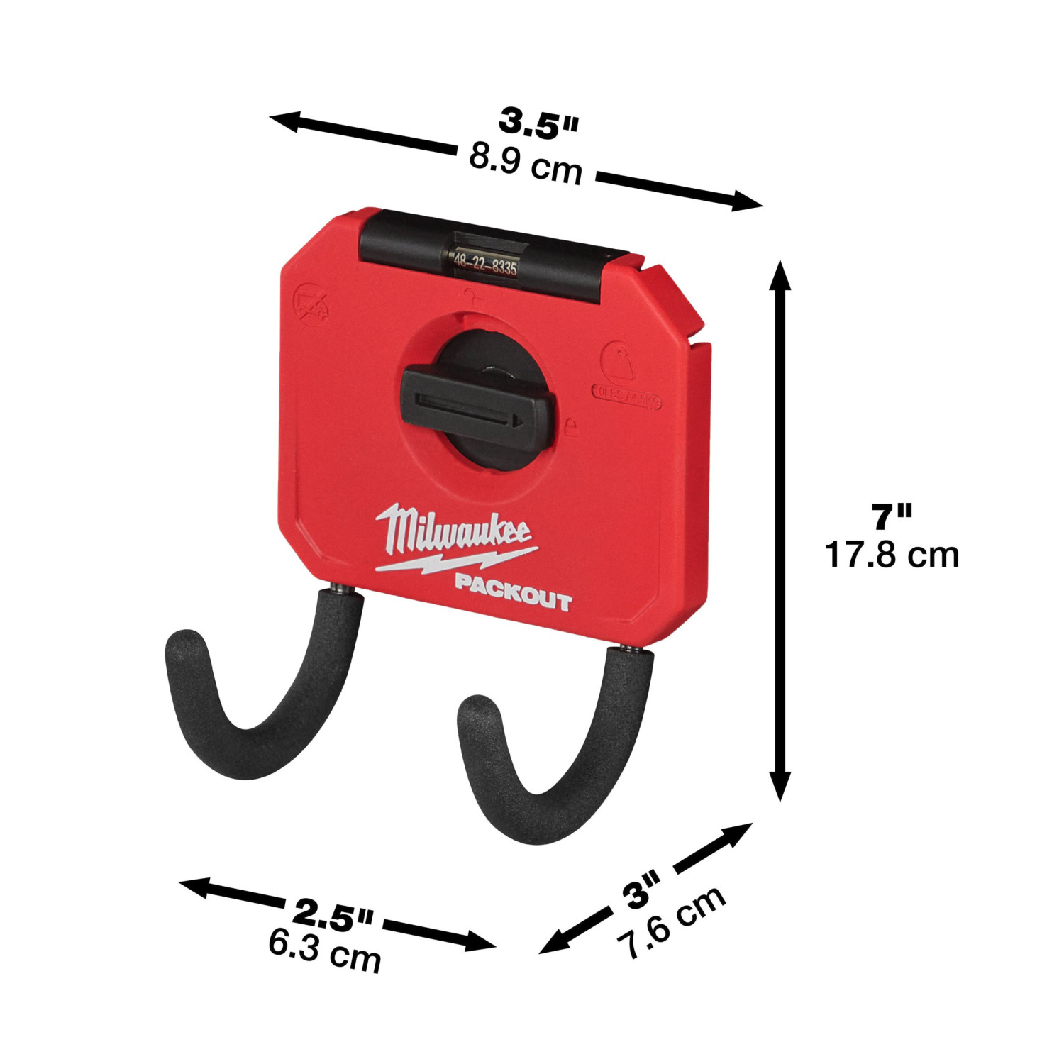 PACKOUT™ MAZS, IZLIEKTS ĀĶIS APRĪKOJUMAM, PACKOUT SMALL CURVED UTILITY HOOK, 4932480705 MILWAUKEE