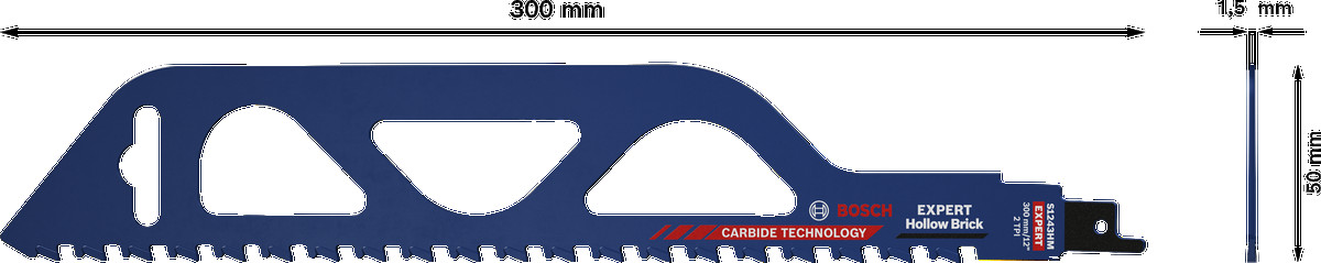 1 Zobenzāģa asmens S1243HM Hollow Brick, Zobenzāģiem EXPERT HOLLOW BRICK S1243HM ASMENS, 2608900417, BOSCH