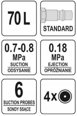 Установка для сбора масла пневматическая 65+5л YT-07191 YATO