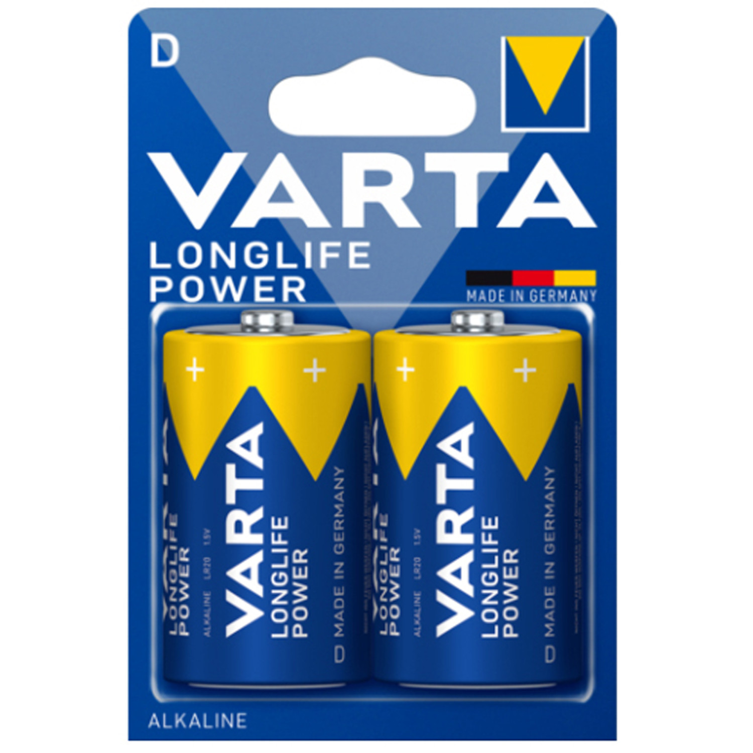 Baterija 'Longlife Power', augstas veiktspējas, D izmērs, R321003, VARTA