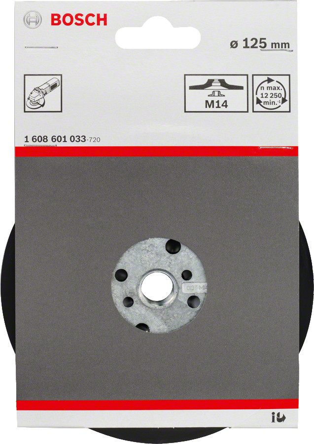 Gumijas slīpšķīvis D 125 mm, 1 gab., Mazām leņķa slīpmašīnām PRO BACKING PAD, MĪKSTS, 1608601033 BOSCH