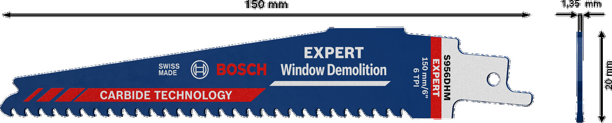 1 Zobenzāģa asmens S956DHM Window Frames, Zobenzāģiem EXPERT WINDOW DEMOLITION S956DHM ASMENS, 2608900385, BOSCH