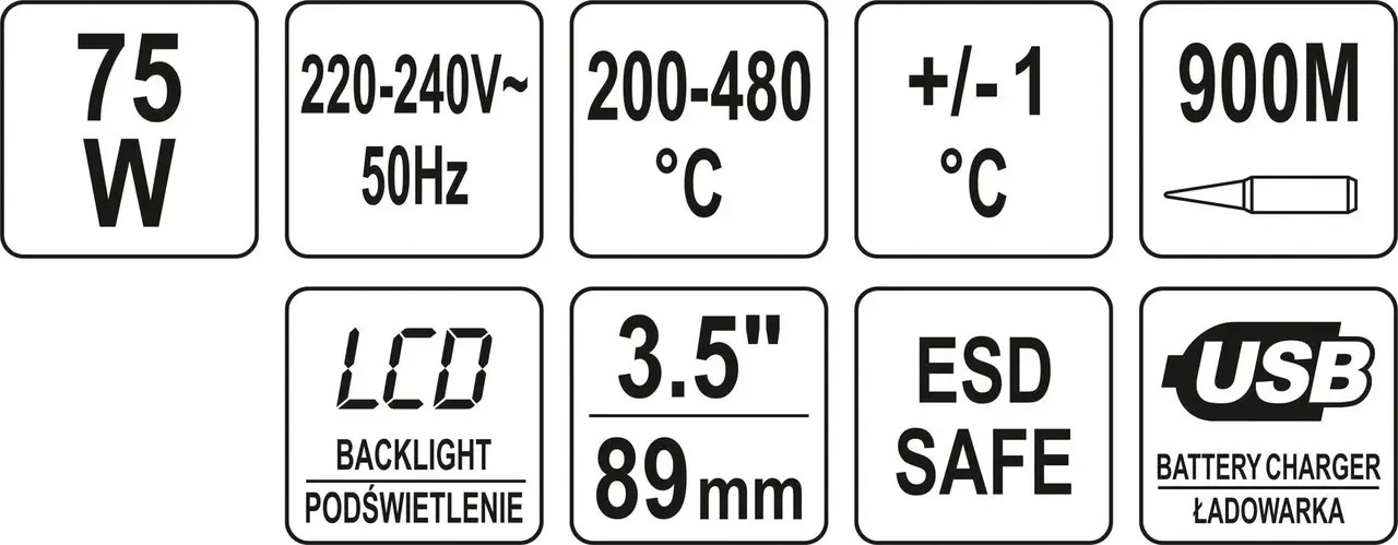 Litavimo stotelė su LCD ekranu 75W YT-82456 YATO