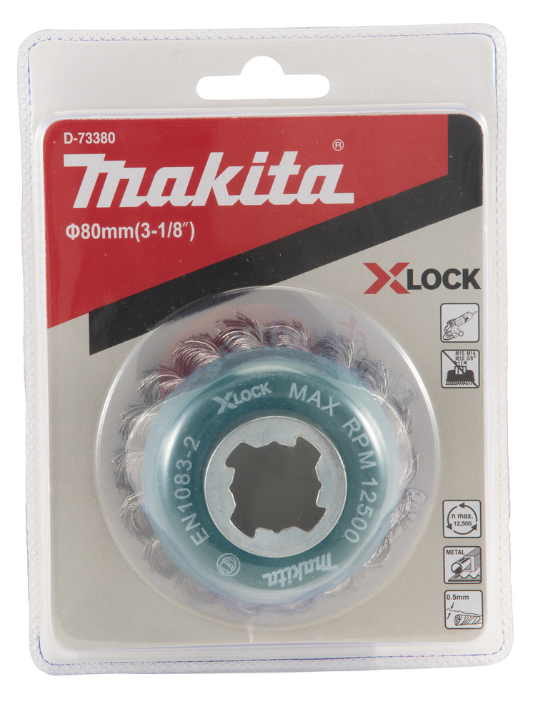 Kausveida suka, pītā, 0.5mm, Ø 80 mm, X-LOCK, D-73380 MAKITA