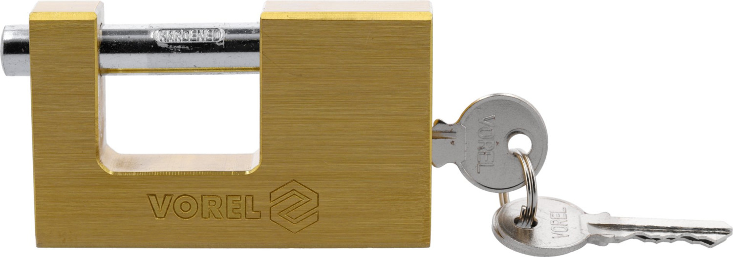 RECTANGULAR BRASS PADLOCK 90MM 77213 VOREL