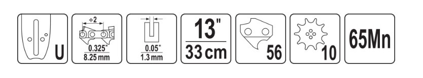 Guide Bar 0.325" 13" 56 0.05" U YT-849329 YATO