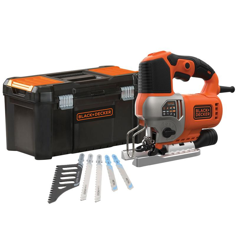 650W tikksaag + 5 tarvikut + TB BES610KA5-QS BLACK DECKER