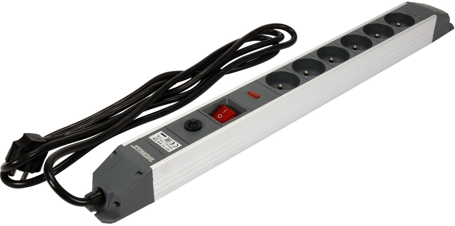 SURGE PROTEC POWER STRIP W.G. 6S 3M ALU 72373 STHOR