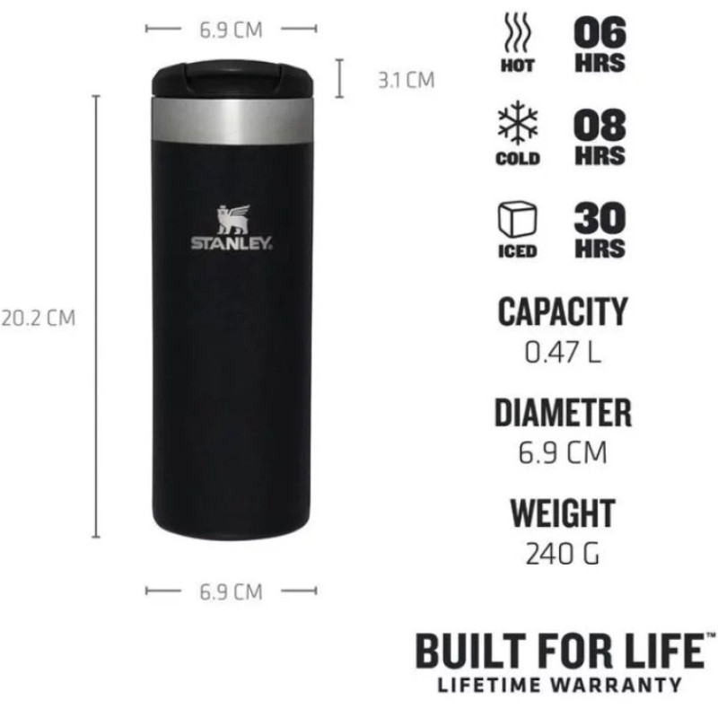 Termokrūze The AeroLight Transit Mug 0.47L, melna; 2810787121 STANLEY