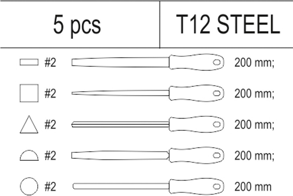 Files, 5Pcs Set YT-55453 YATO