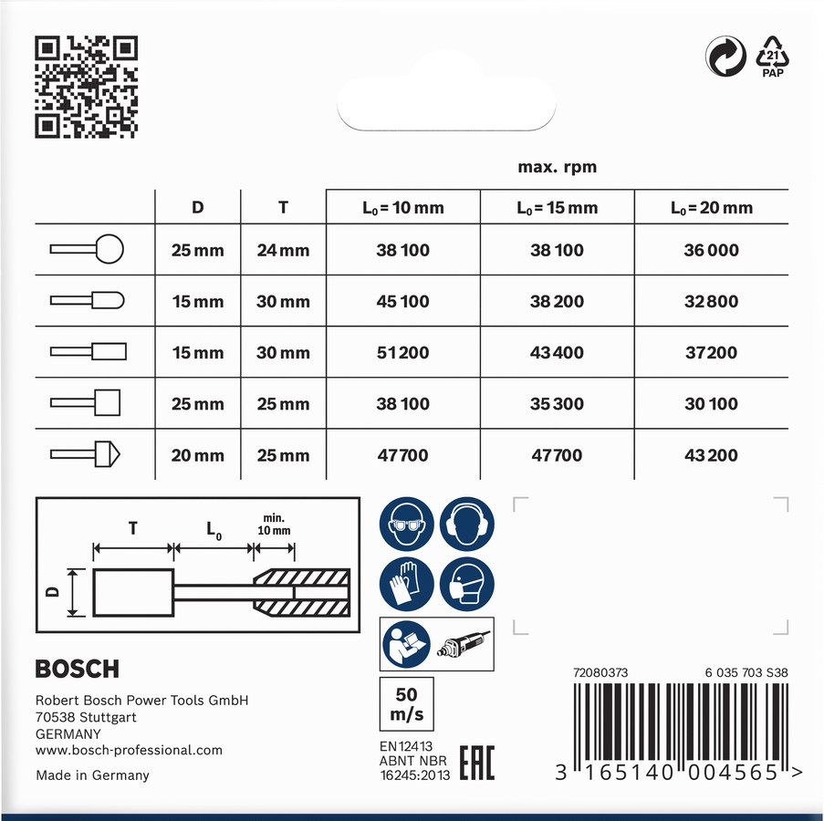 Slīpēšanas uzgaļu komplekts, Taisnajām slīpmašīnām PRO STEEL FIKSĒTO UZGAĻU KOMPLEKTS, 1609200286, BOSCH