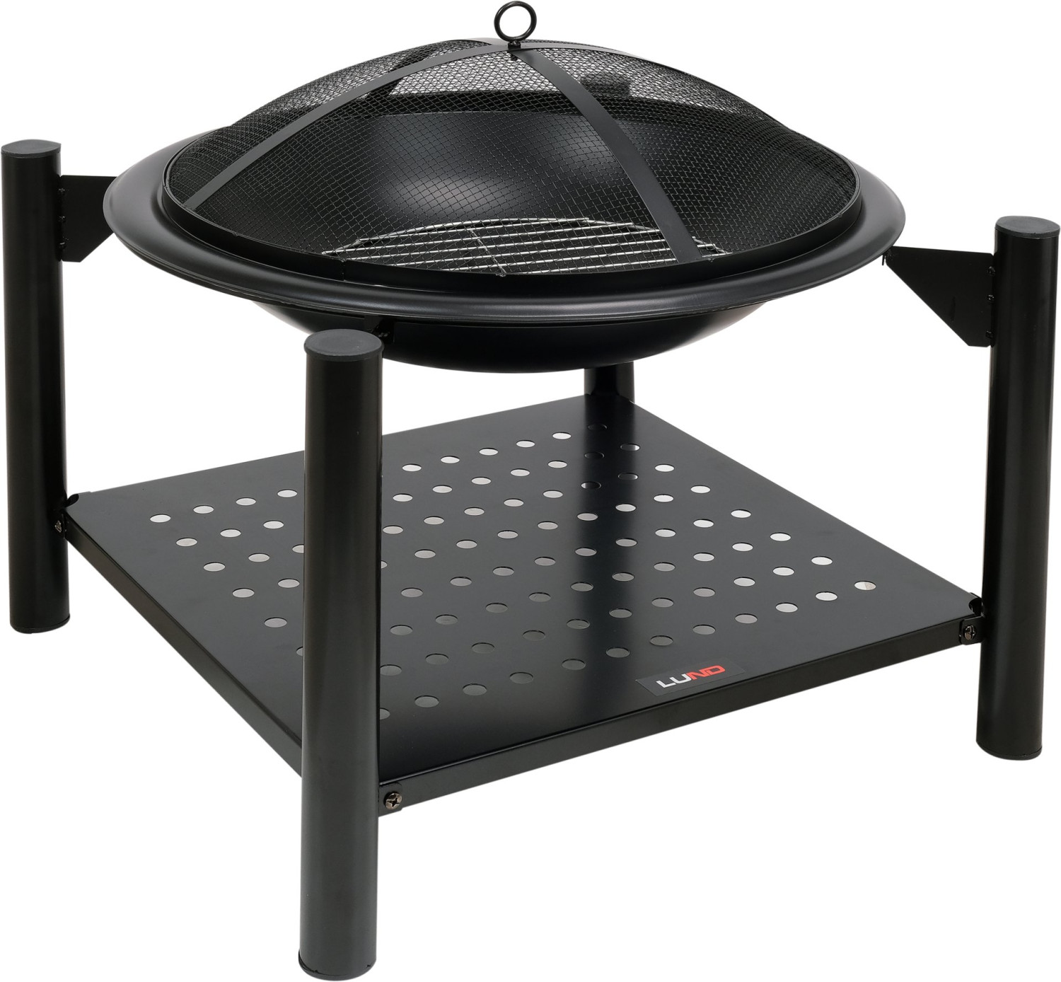 STEEL FIRE PIT W/ LOG STORE 58X58CMX55CM 99914 LUND