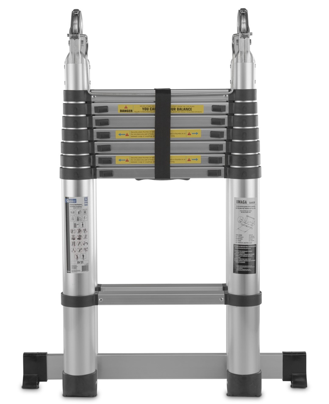 5m alumīnija teleskopiskās locāmās kāpnes 150kg G02449 GEKO