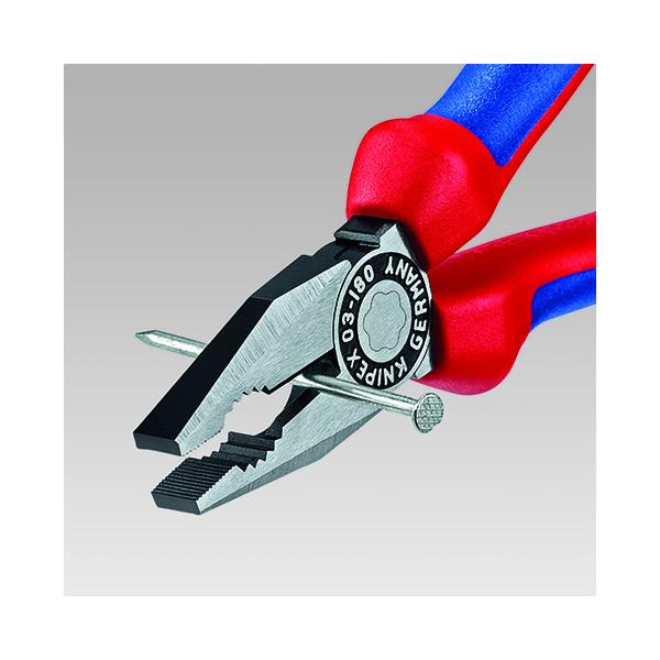 COMBINATION PLIERS BLACK ATRAMENTIZED, HEAD POLISHED, HANDLES PLASTIC COATED, 0301200SB KNIPEX