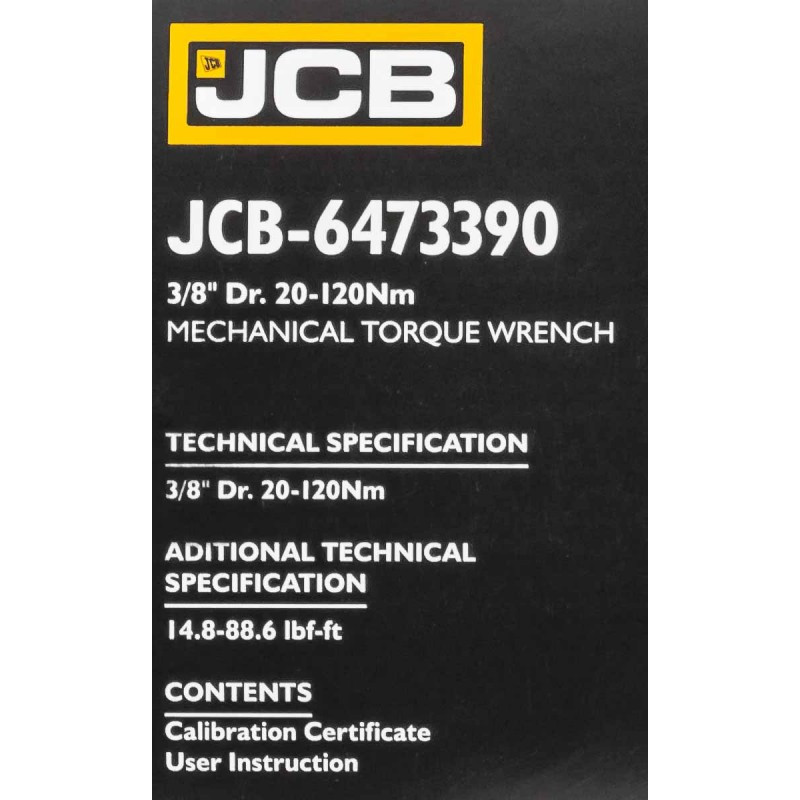 Dinamometriskā atslēga 3/8" 20-120Nm, JCB-6473390 JCB