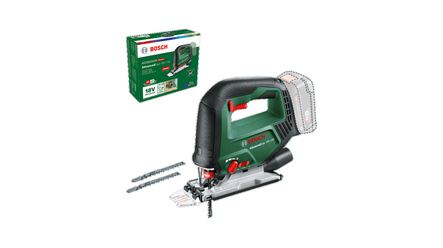 Akumulatora figūrzāģis AdvancedSaw 18V-140, 0603013000 BOSCH