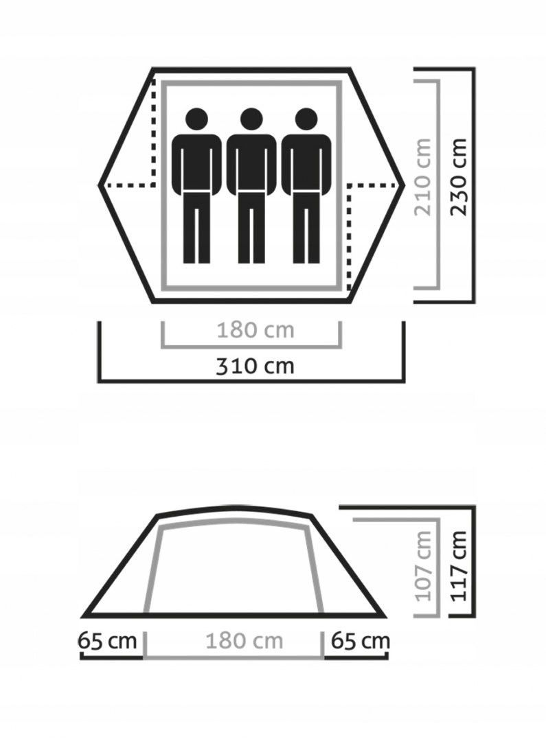 Kupola telts Denali III 3 guļamvietas 310x230x117cm R861325 SALEWA