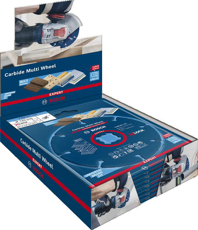 X-LOCK Carbide MultiWheel 125 x 1 x 22,23mm 10 gab., Mazām leņķa slīpmašīnām EXPERT CARBIDE MULTI WHEEL GRIEZĒJDISKS, 2608901195, BOSCH