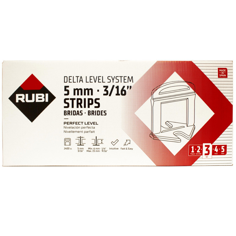 Flīžu starplikas STRIPS 6-15MM 5MM DELTA LEVELSYSBOx2400; 6829 RUBI